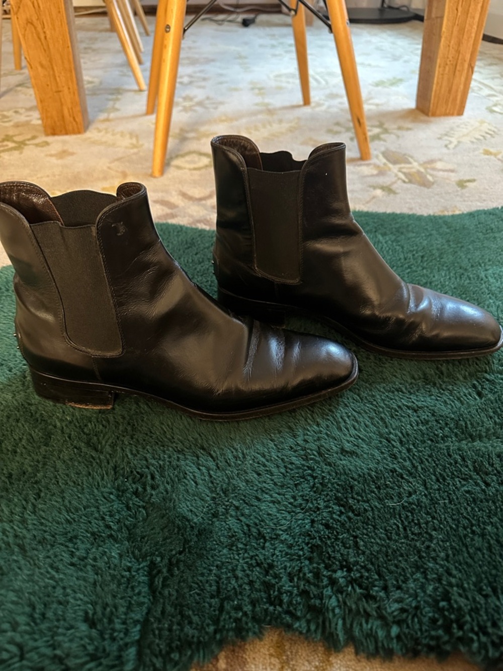 Tod’s Black Leather Studded Chelsea Ankle Boots